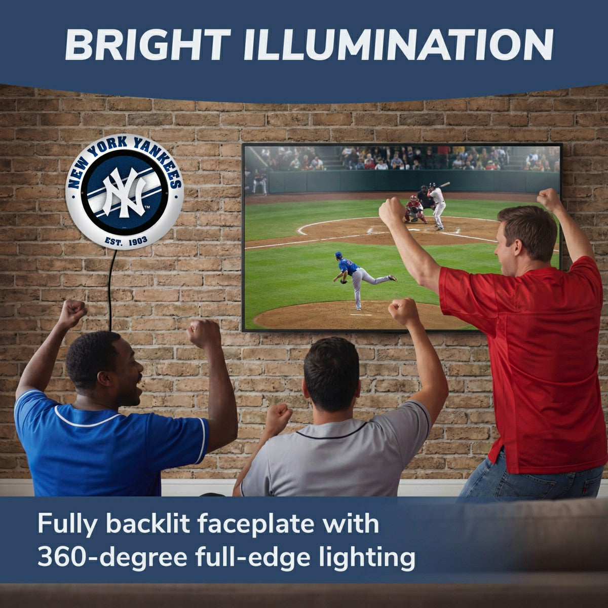 New York Yankees, Metal Lite, Round, MLB