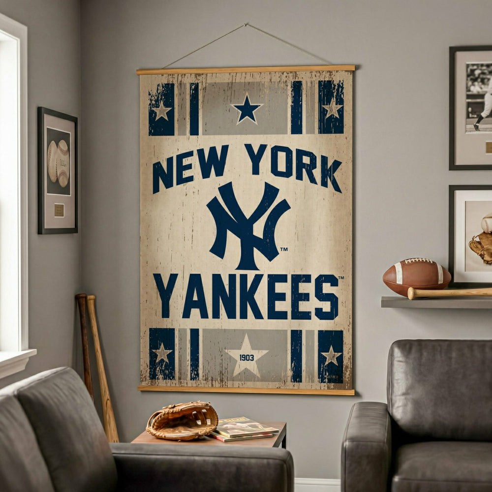 New York Yankees, Canvas Wall Tapestry, Large, 54x36, MLB, Home