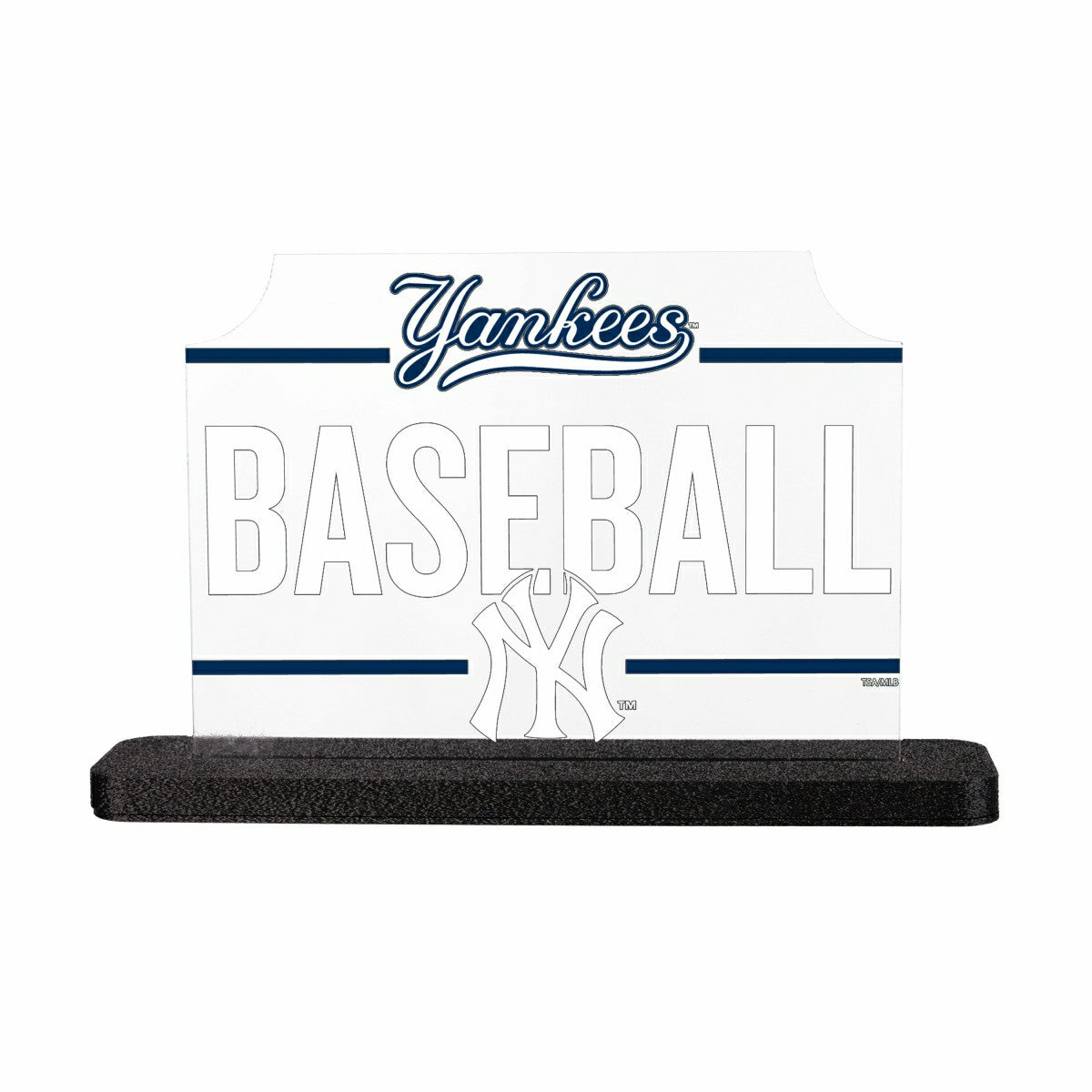 New York Yankees Rectangle Baseball LED Tabletop Decor, MLB, Home