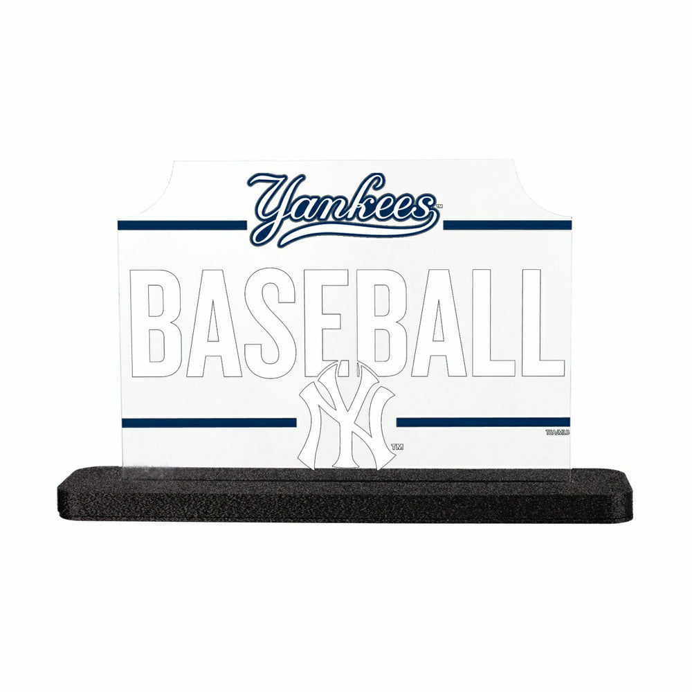 New York Yankees Rectangle Baseball LED Tabletop Decor, MLB, Home