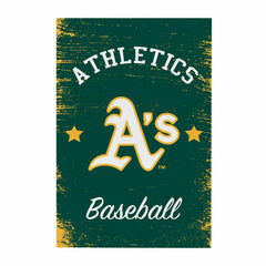 Athletics Wood Wall Sign, 16x24, MLB, Home