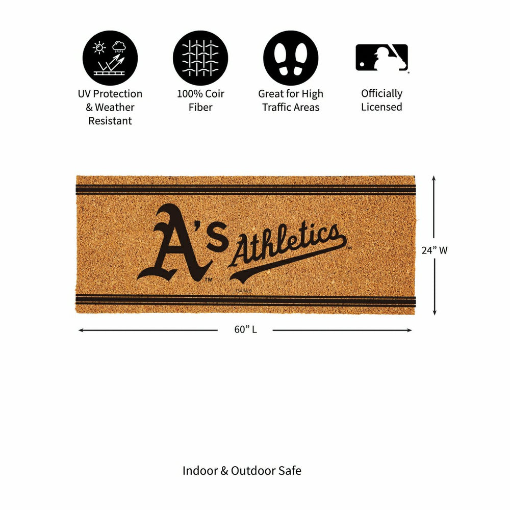 Oakland A's Extra Large One Color Coir Mat, 60"x24", MLB