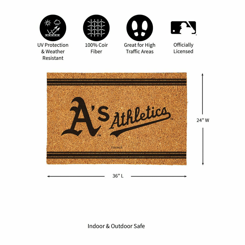 Oakland A's Large One Color Coir Mat, 36"x24", MLB
