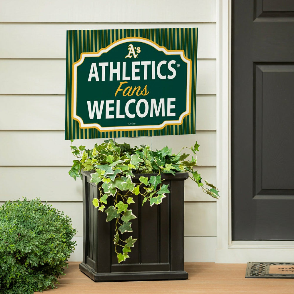 Athletics Coroplast Yard Sign, "Fans Welcome", MLB, Home