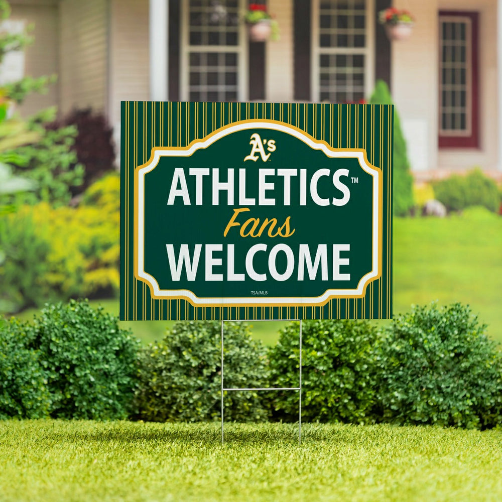 Athletics Coroplast Yard Sign, "Fans Welcome", MLB, Home