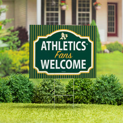 Athletics Coroplast Yard Sign, "Fans Welcome", MLB, Home