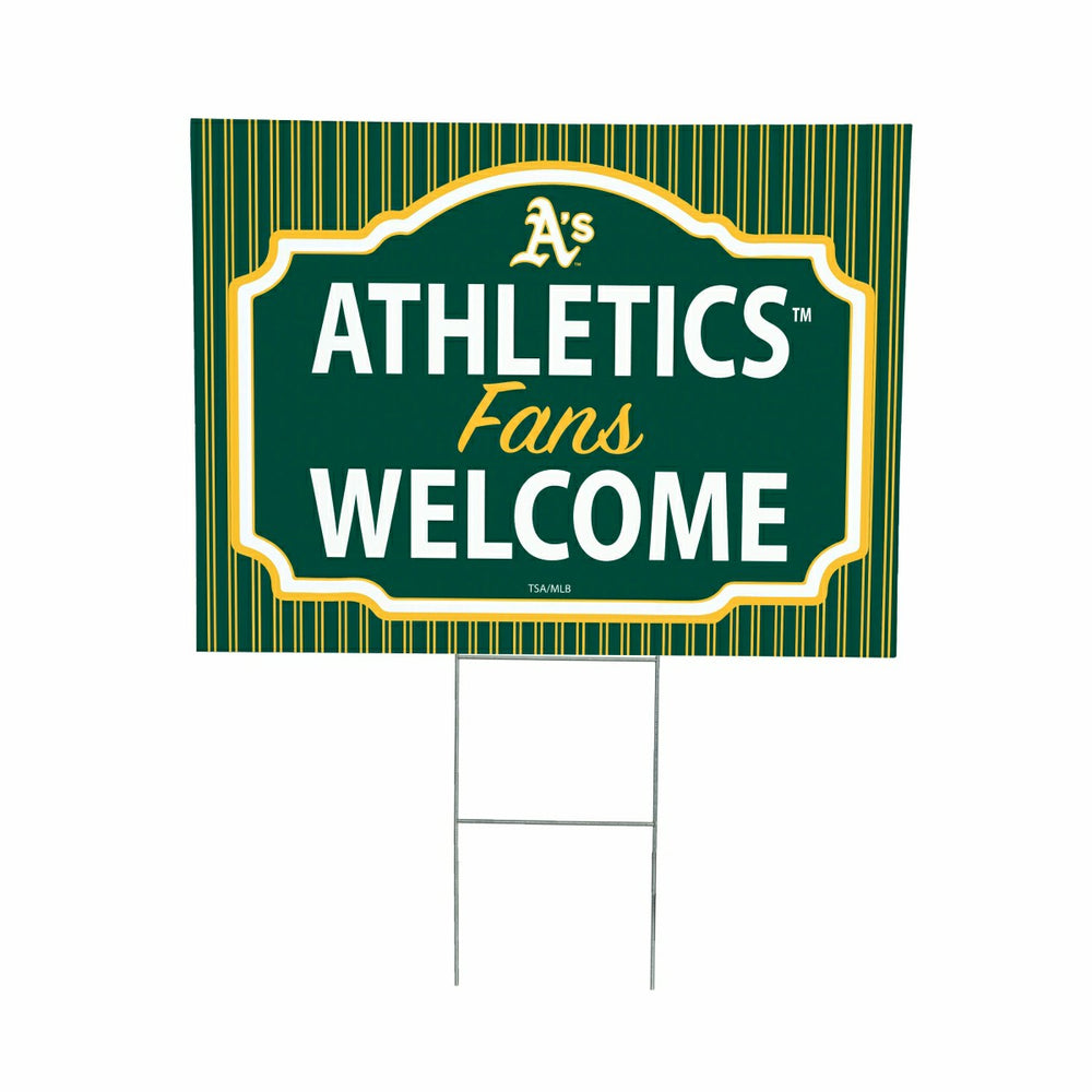 Athletics Coroplast Yard Sign, "Fans Welcome", MLB, Home