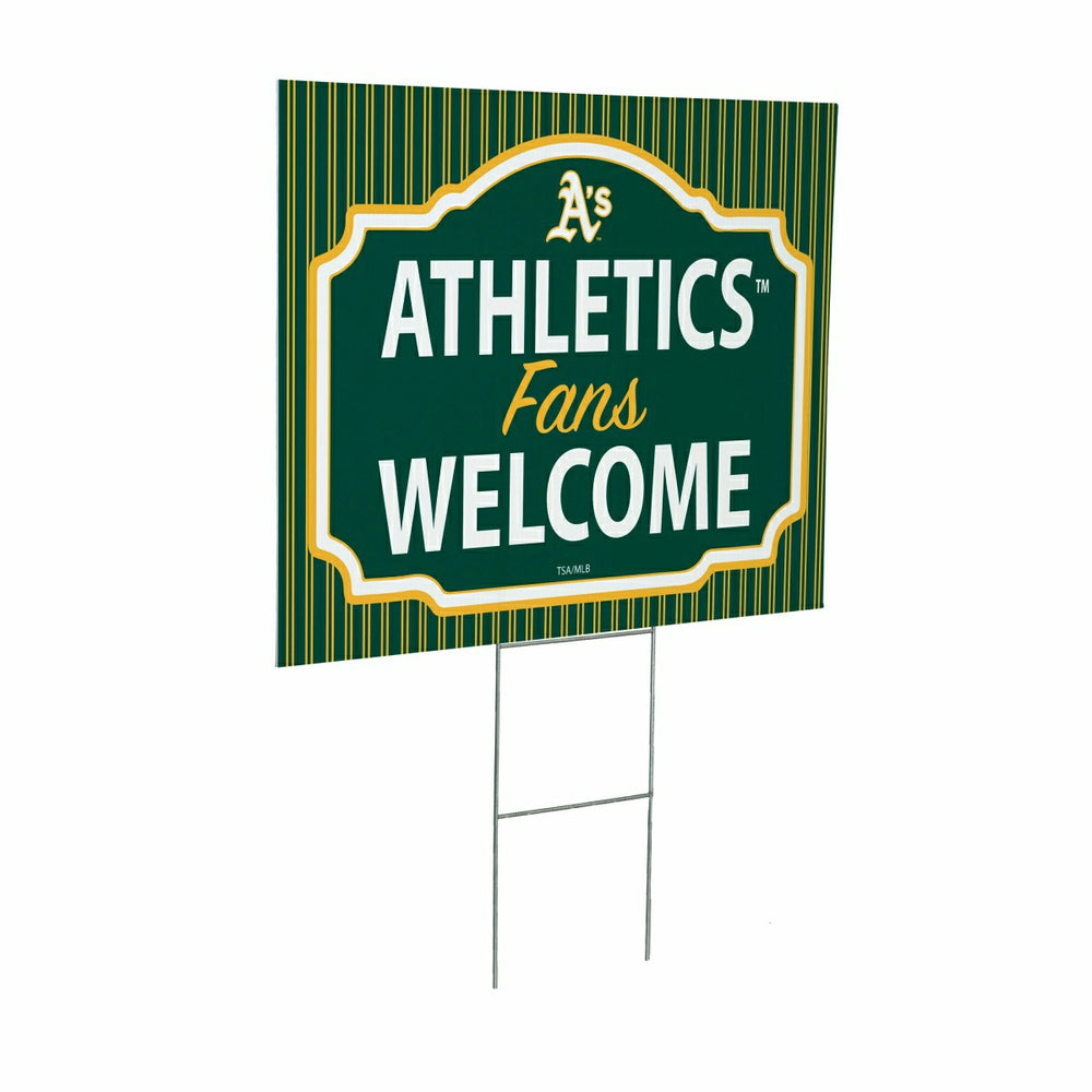 Athletics Coroplast Yard Sign, "Fans Welcome", MLB, Home