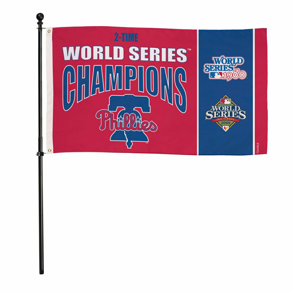 Philadelphia Phillies Single Sided Flag w/ 2 Grommets, 3'x5' Multi Win, MLB, Home