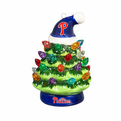 Philadelphia Phillies 4" Mini LED Tabletop Christmas Tree, Set of 2, MLB, Home