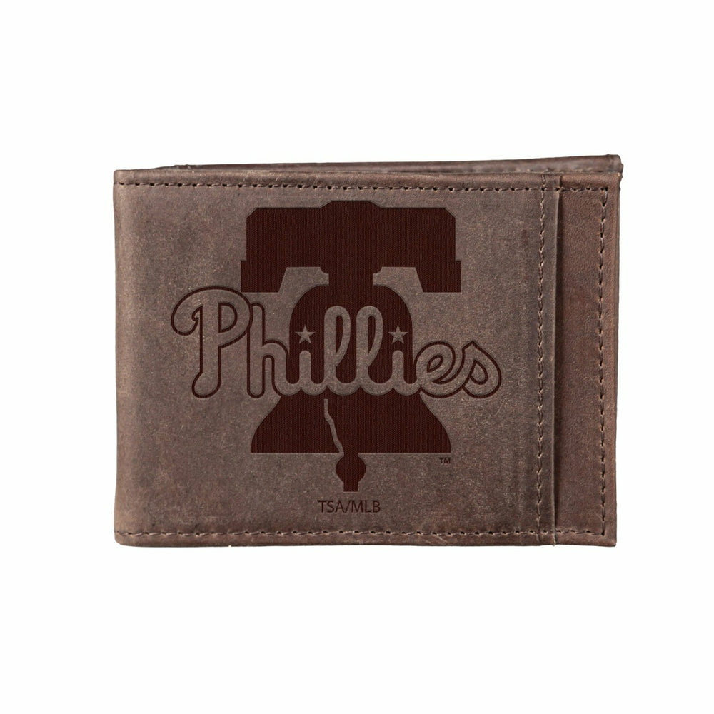 Philadelphia Phillies Front Pocket Wallet w/ RFID Blocking Brown, MLB, Home