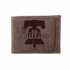 Philadelphia Phillies Front Pocket Wallet w/ RFID Blocking Brown, MLB, Home