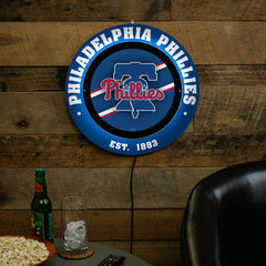 Philadelphia Phillies, Metal Lite, Round, MLB