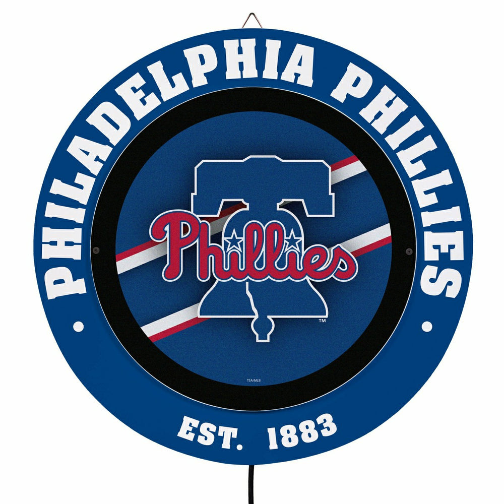 Philadelphia Phillies, Metal Lite, Round, MLB