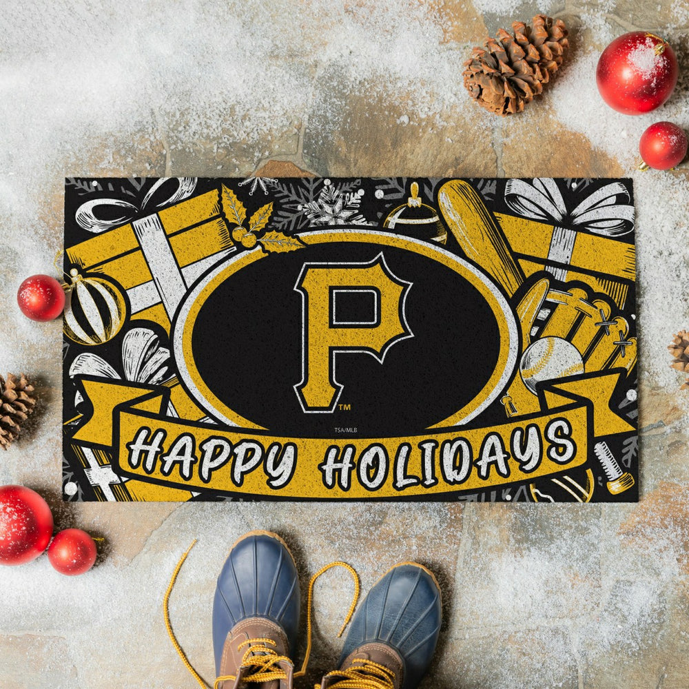 Pittsburgh Pirates Holiday PVC Mat, 28"x16", MLB