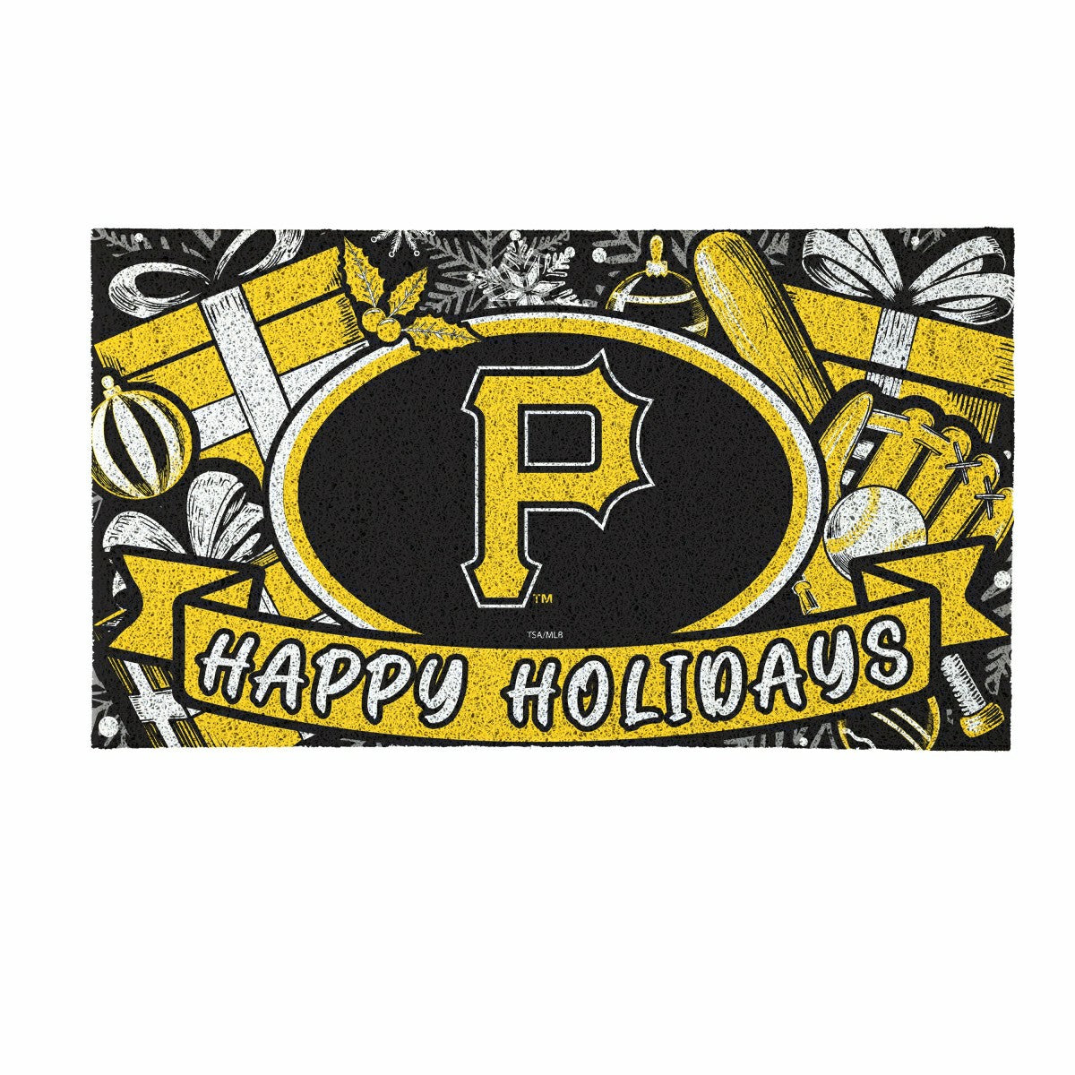 Pittsburgh Pirates Holiday PVC Mat, 28"x16", MLB