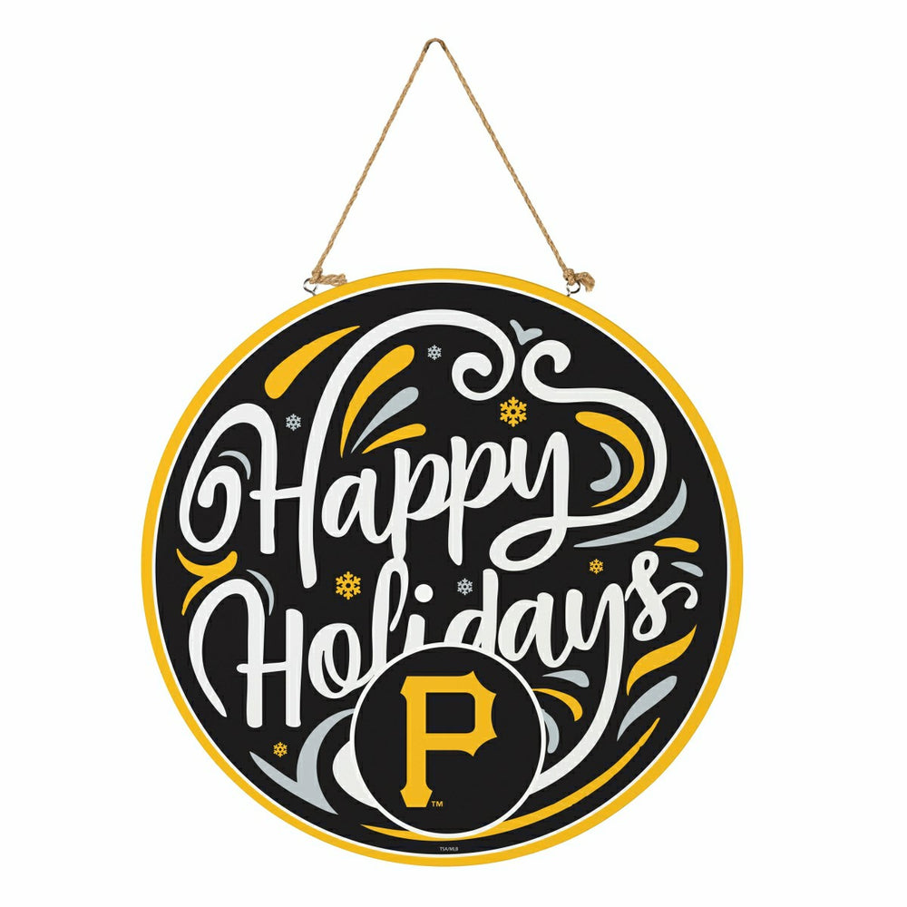 Pittsburgh Pirates Holiday Round Door Décor with Hanging Rope, 18x18, MLB, Home