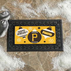 Pittsburgh Pirates Holiday Flocked Coir Sassafras Switch Mat, 22"x10", MLB