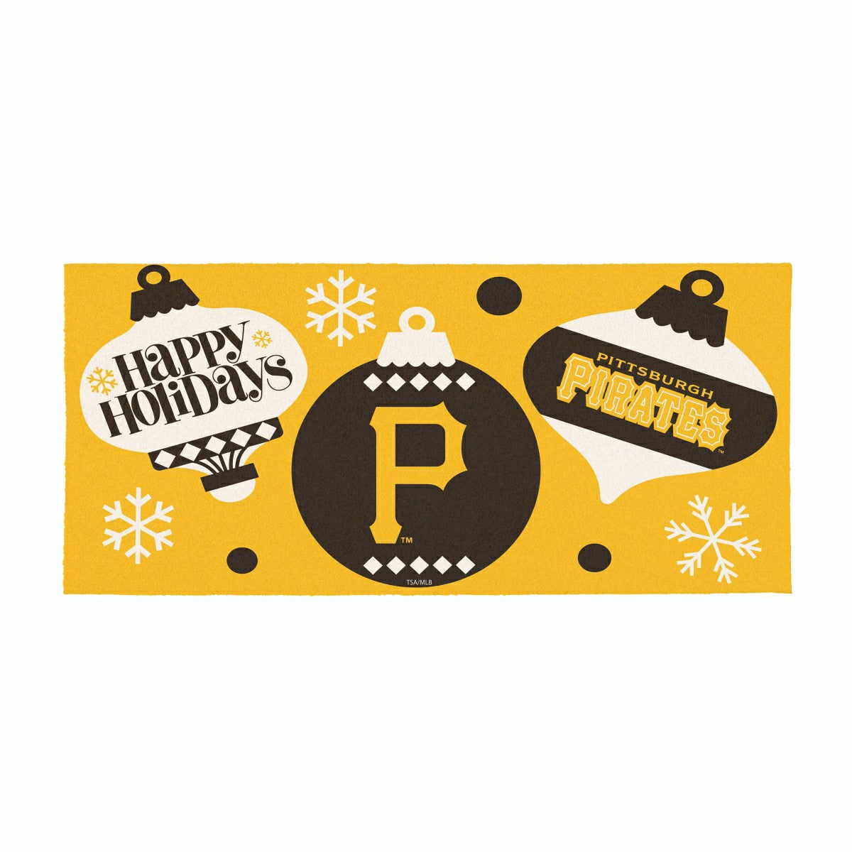Pittsburgh Pirates Holiday Flocked Coir Sassafras Switch Mat, 22"x10", MLB