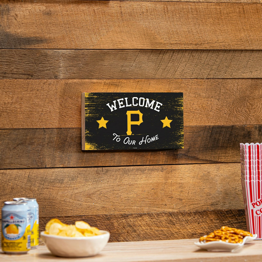 Pittsburgh Pirates Wood Wall Sign, 6x11, MLB, Home
