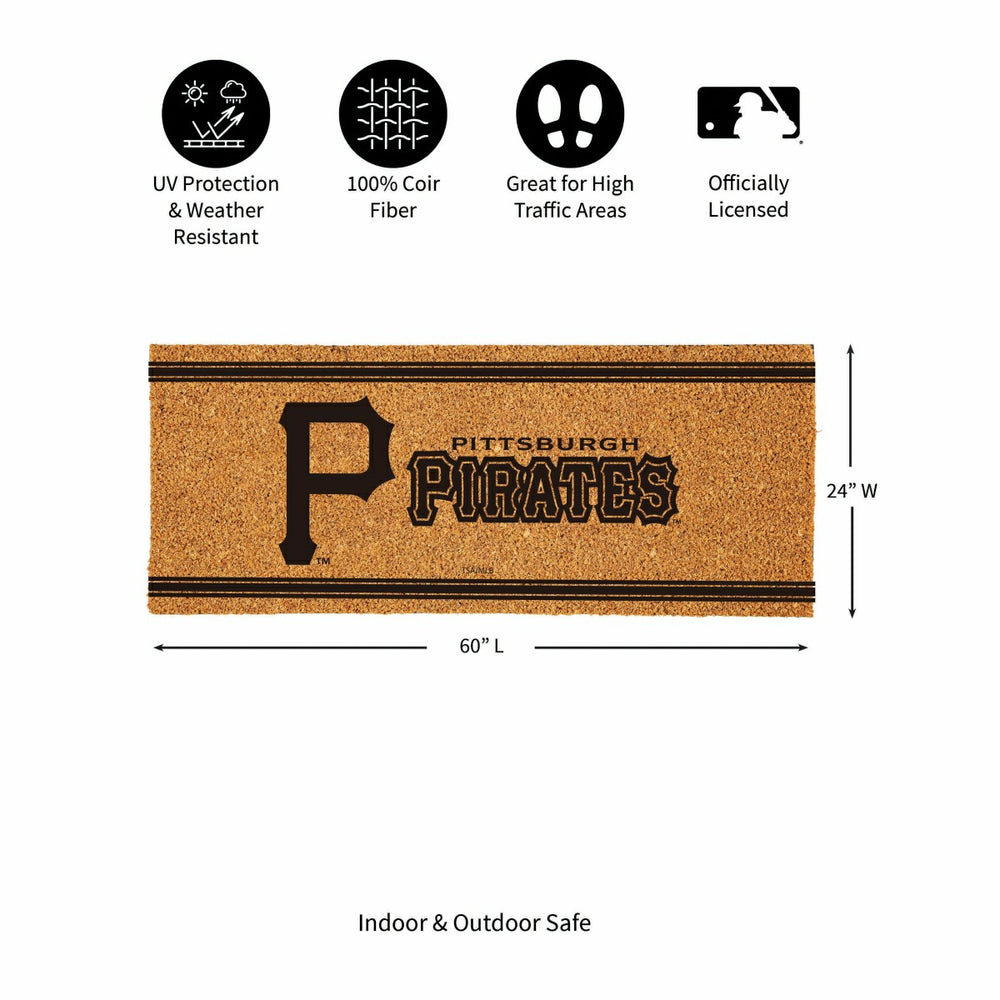 Pittsburgh Pirates Extra Large One Color Coir Mat, 60"x24", MLB