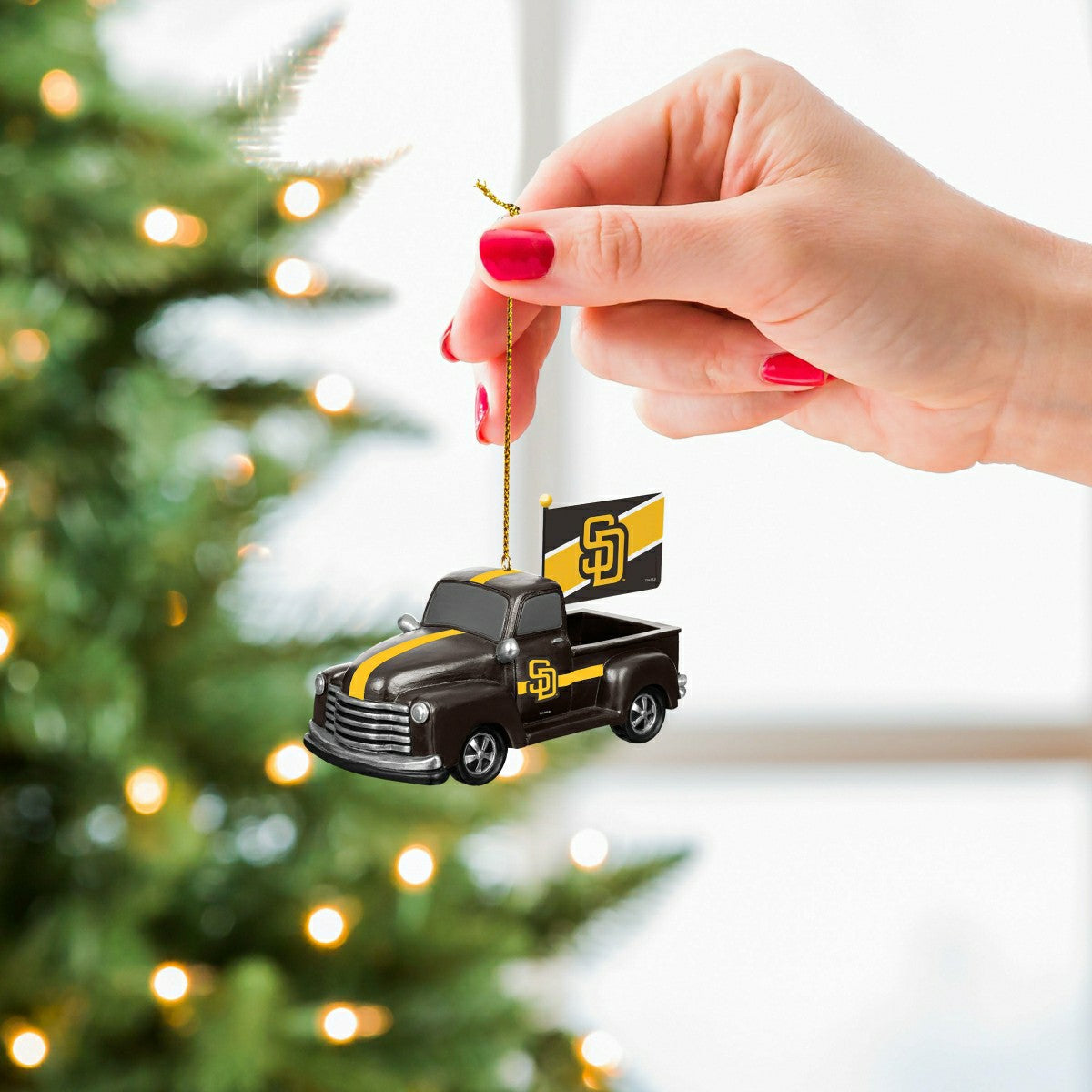 San Diego Padres Rally Truck Ornament, Set of 2, MLB, Home