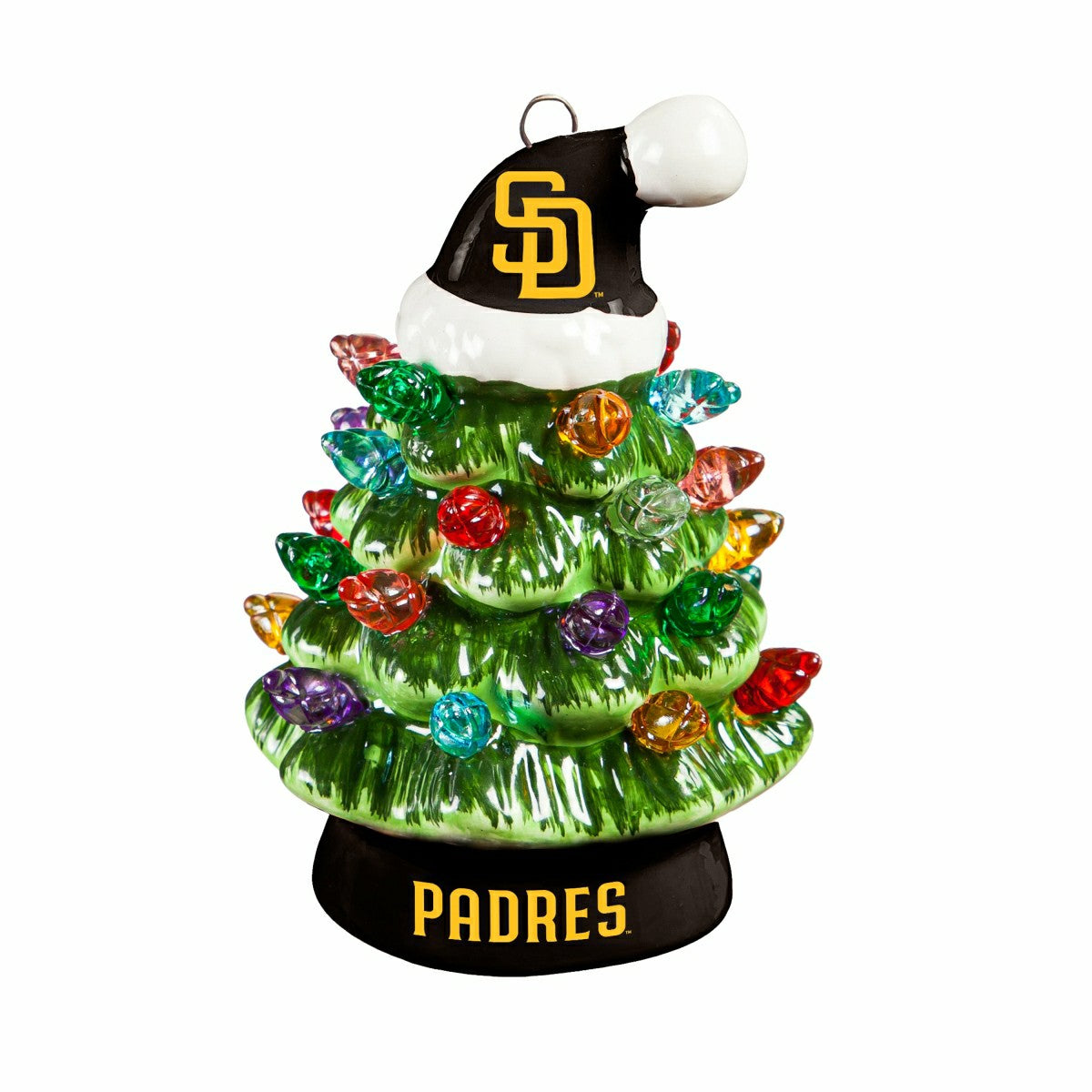 San Diego Padres 4" Mini LED Tabletop Christmas Tree, Set of 2, MLB, Home