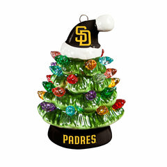 San Diego Padres 4" Mini LED Tabletop Christmas Tree, Set of 2, MLB, Home