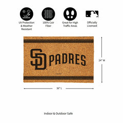 San Diego Padres Large One Color Coir Mat, 36"x24", MLB