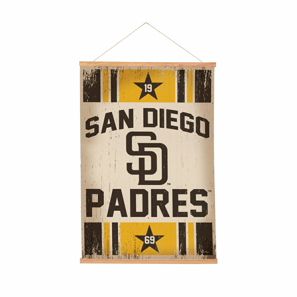 San Diego Padres, Canvas Wall Tapestry, Medium, 36x24, MLB, Home