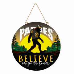 San Diego Padres Bigfoot Round Door Décor with Hanging Rope, 18x18, MLB, Home
