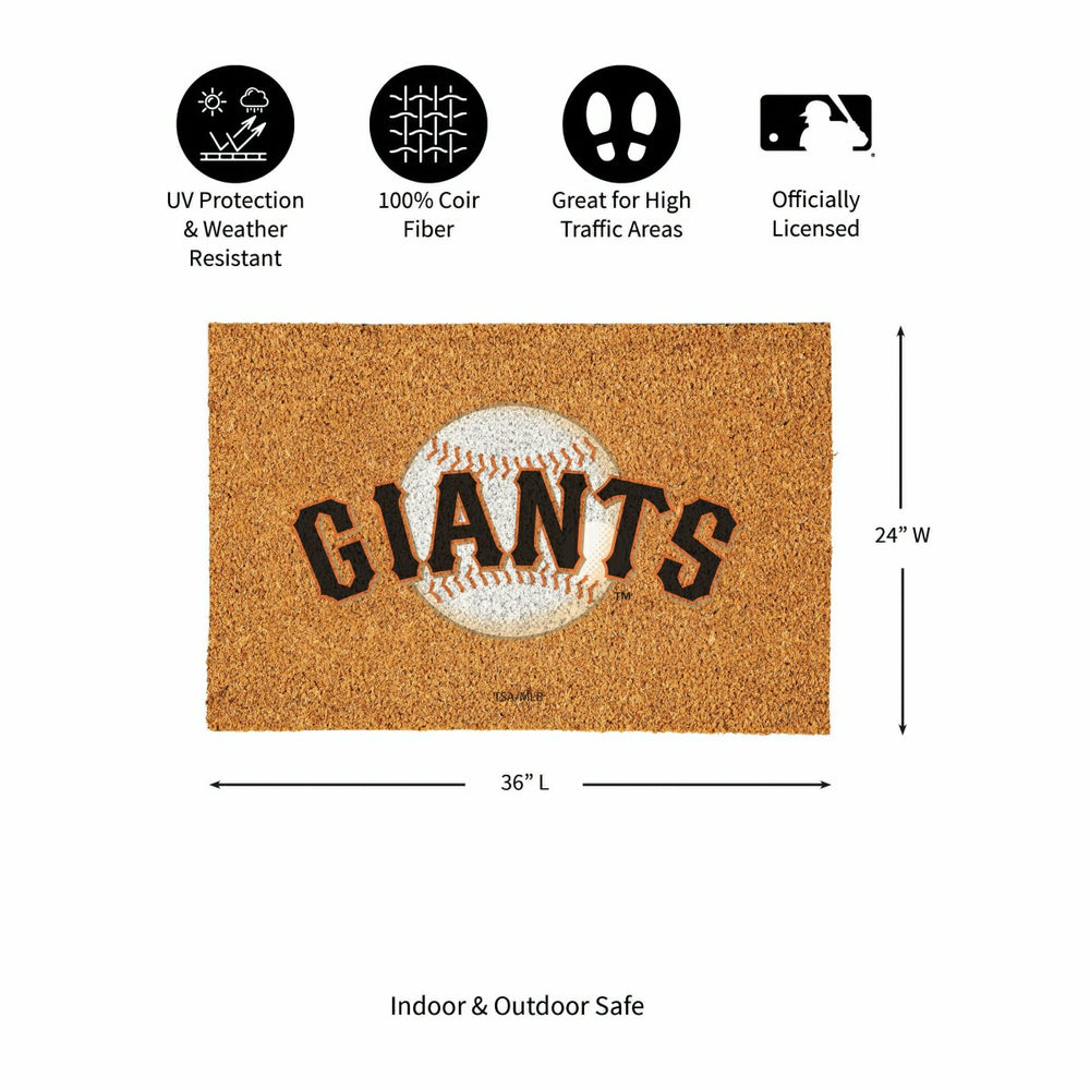 San Francisco Giants Large Full Color Coir Mat, 36"x24", MLB