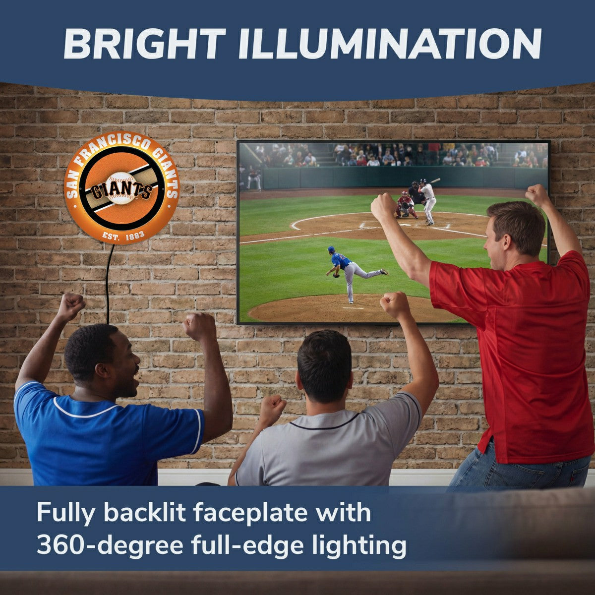 San Francisco Giants, Metal Lite, Round, MLB