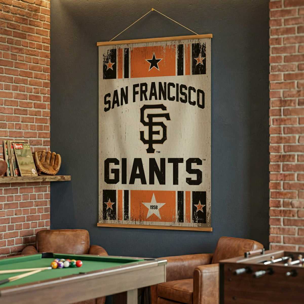 San Francisco Giants, Canvas Wall Tapestry, Large, 54x36, MLB, Home