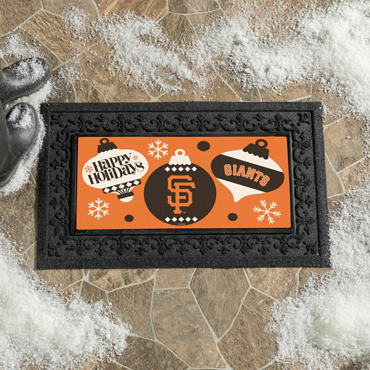 San Francisco Giants Holiday Flocked Coir Sassafras Switch Mat, 22"x10, MLB