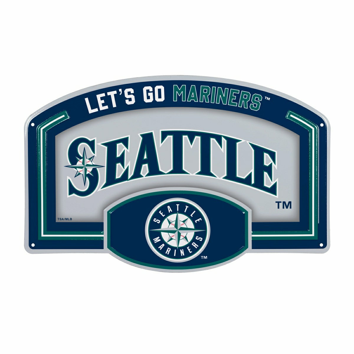 Seattle Mariners USA Embossed Steel Wall Sign, 11" x 17", MLB, Home
