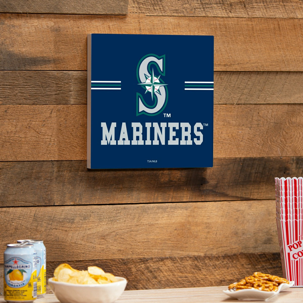 Seattle Mariners Wood Wall Sign, 12x12, MLB, Home