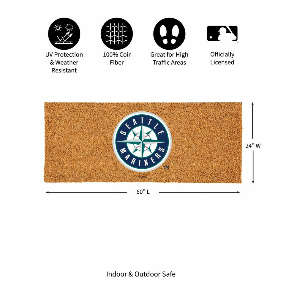 Seattle Mariners Extra Large Full Color Coir Mat, 60"x24", MLB