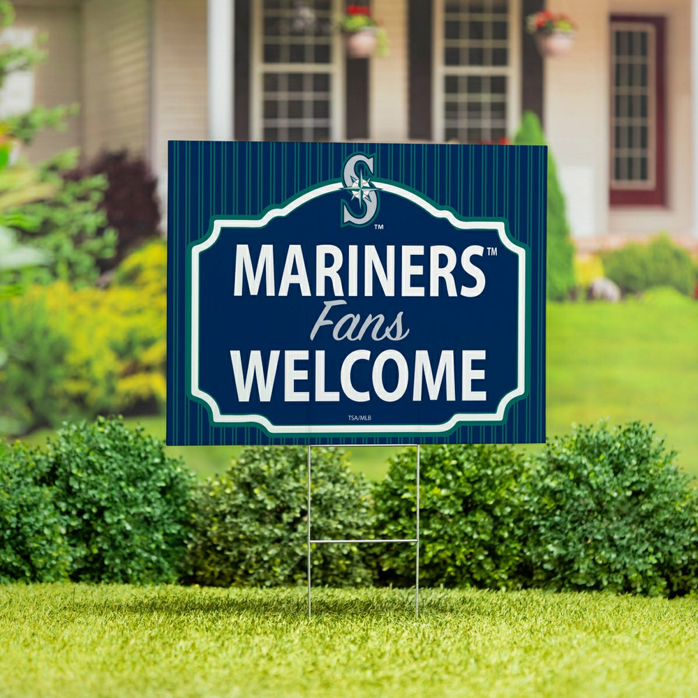 Seattle Mariners Coroplast Yard Sign, "Fans Welcome", MLB, Home