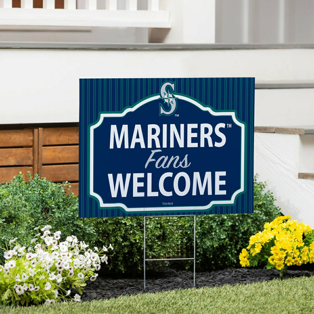 Seattle Mariners Coroplast Yard Sign, "Fans Welcome", MLB, Home