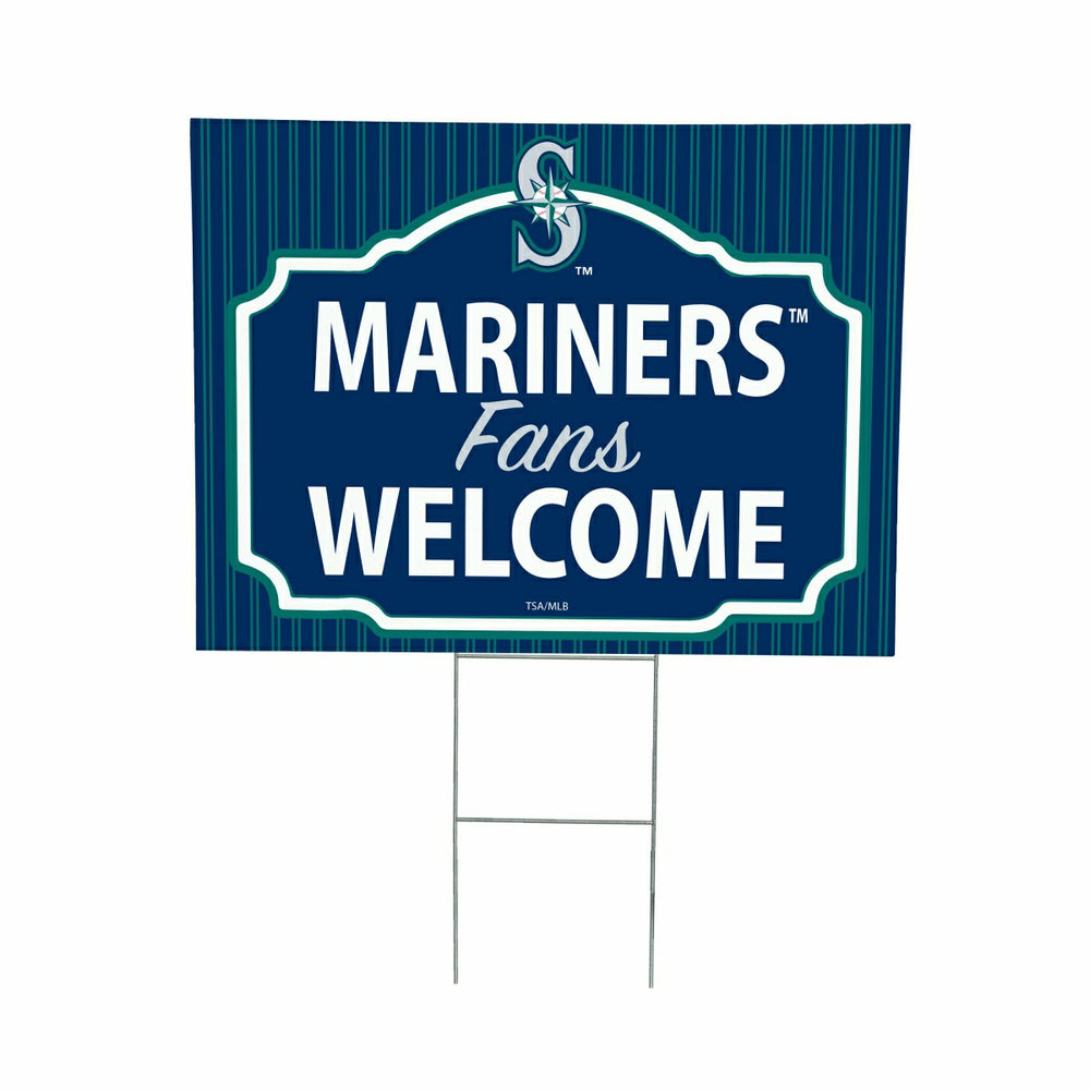Seattle Mariners Coroplast Yard Sign, "Fans Welcome", MLB, Home