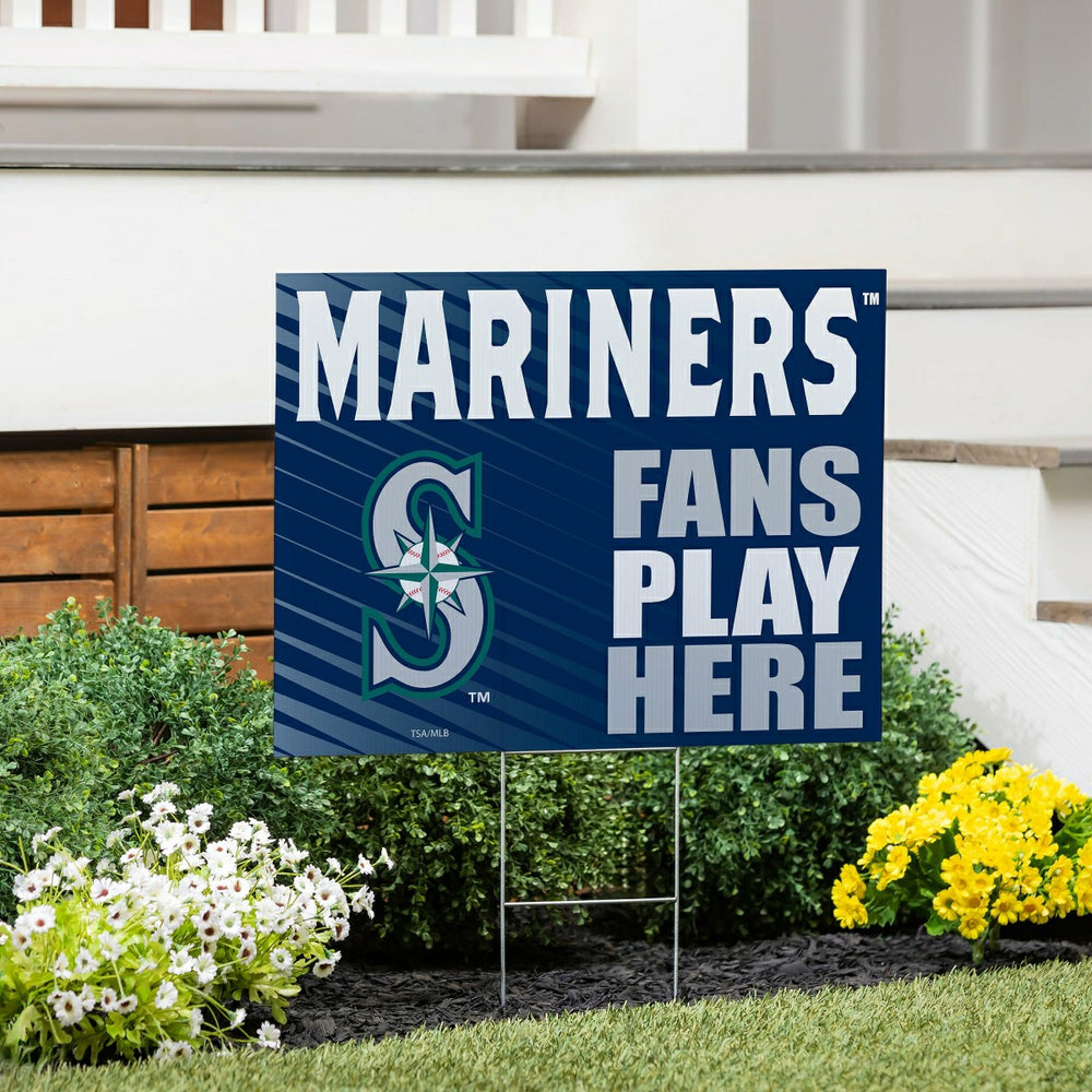 Seattle Mariners Coroplast Yard Sign "Fans Play Here", MLB, Home