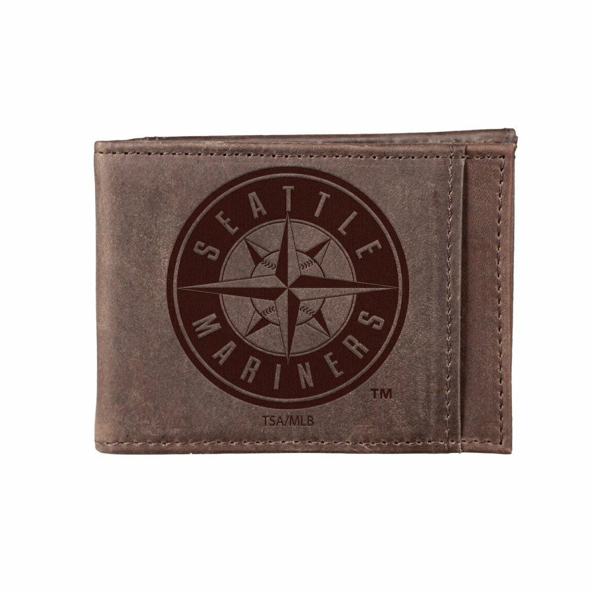 Seattle Mariners Front Pocket Wallet w/ RFID Blocking Brown, MLB, Home