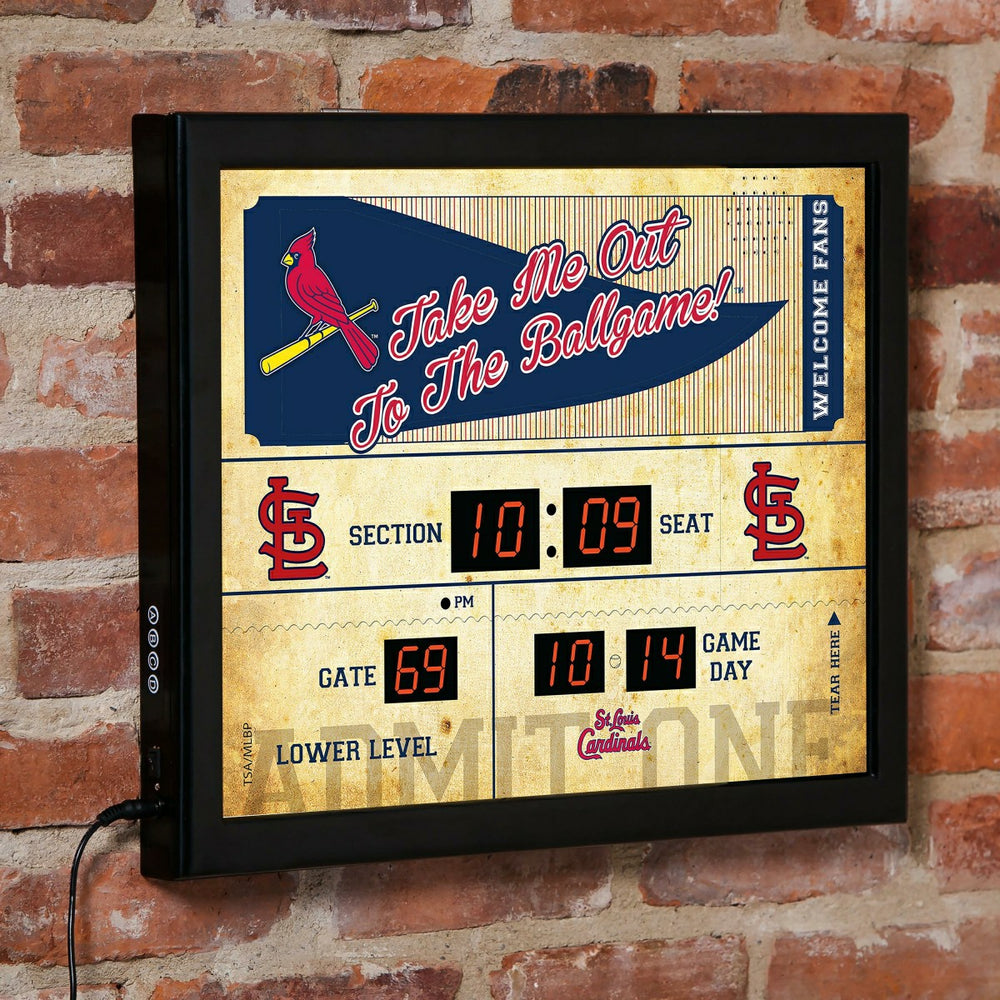 Scoreboard Wall Clock, Saint Louis Cardinals, MLB, Home