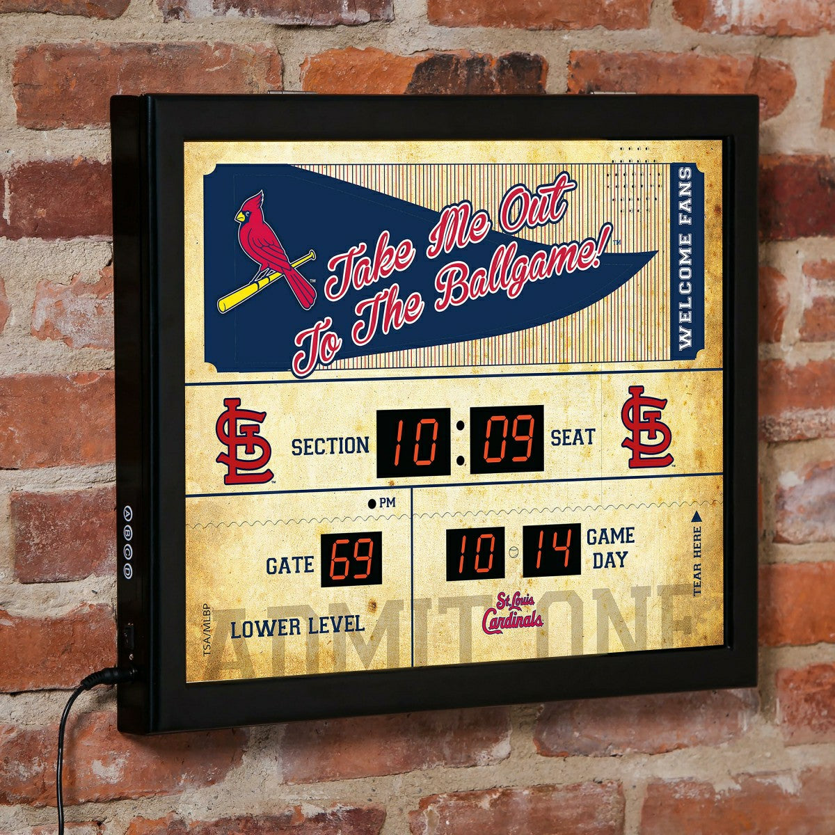 Scoreboard Wall Clock, Saint Louis Cardinals, MLB, Home