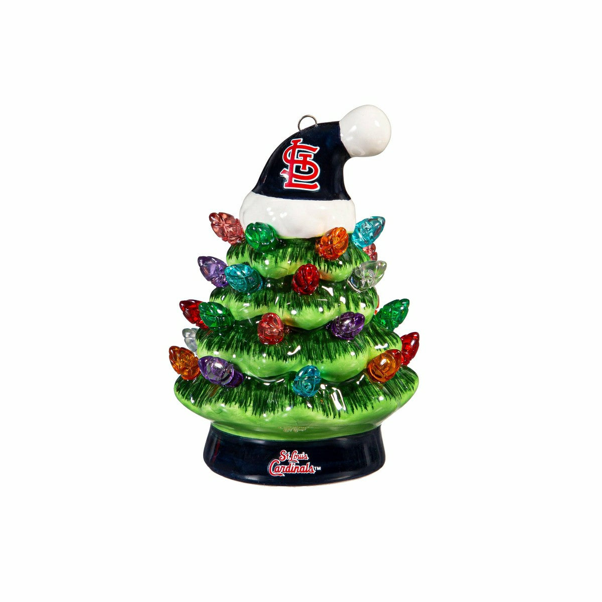 St Louis Cardinals 4" Mini LED Tabletop Christmas Tree, Set of 2, MLB, Home