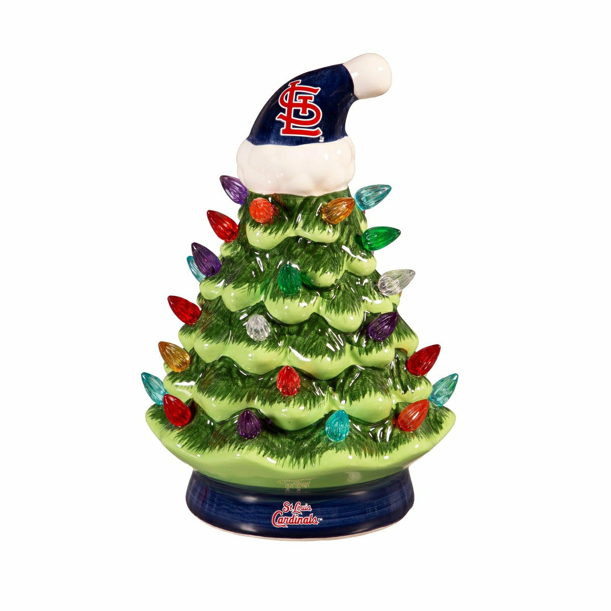 St Louis Cardinals 8" LED Ceramic Christmas Tree, MLB, Home