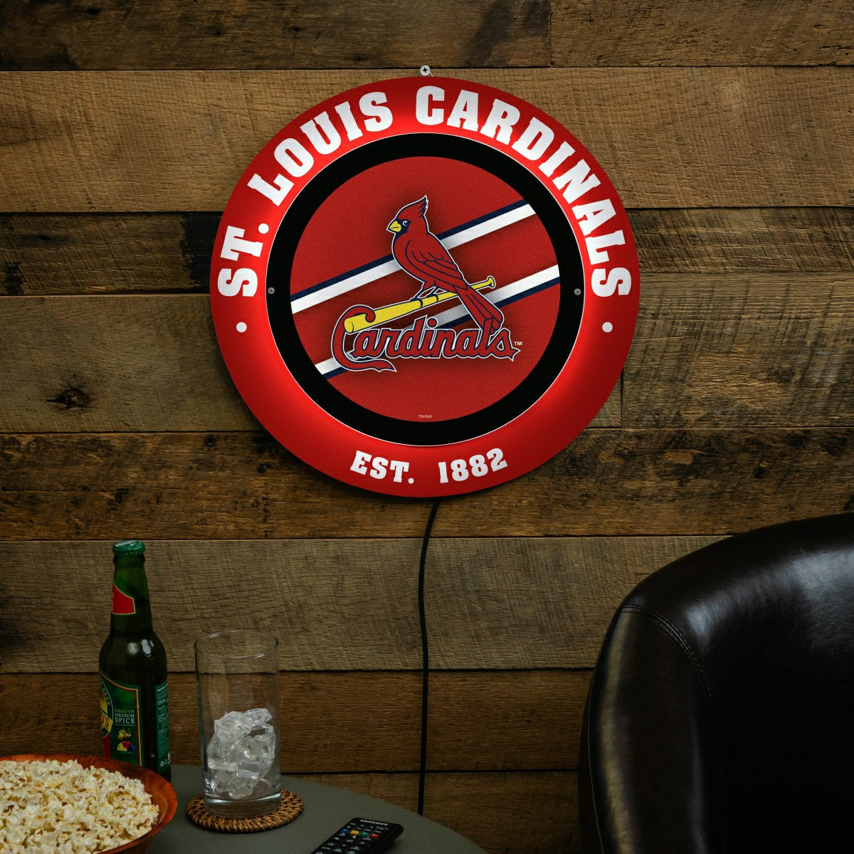 St Louis Cardinals, Metal Lite, Round, MLB