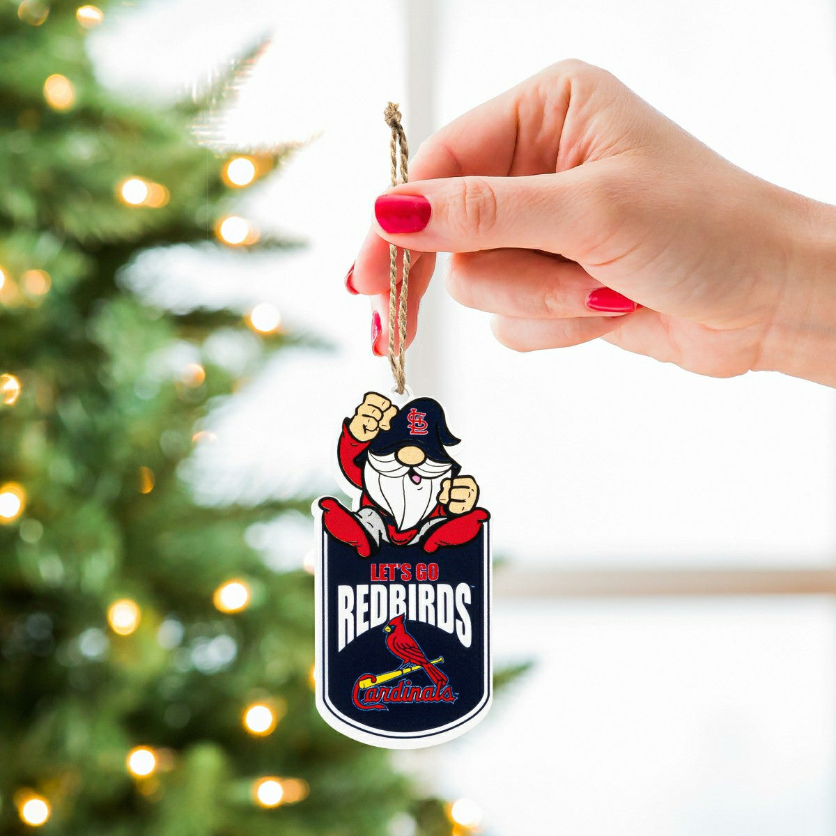 St Louis Cardinals Gift Tag Ornament, Gnome Fan, MLB, Home