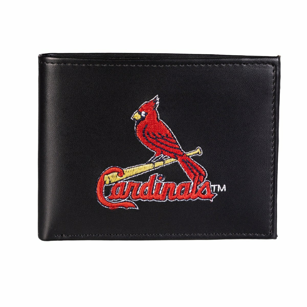 St Louis Cardinals Black Bi-Fold Embroidered Wallet w/ RFID Blocking, MLB, Home